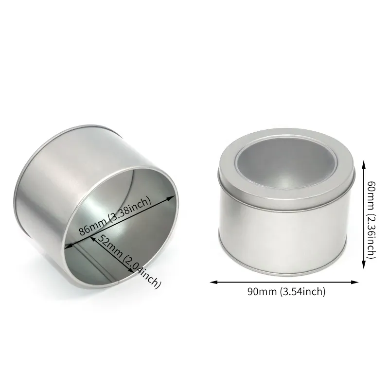 XPD Small Round Silver Black Food Grade Cosmetic Cream Metal Aluminum Tin Box For Mini Gift Traveling Tea
