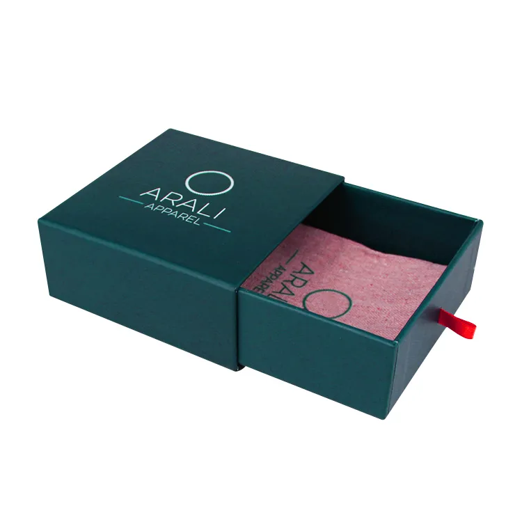 Yilucai Custom High Quality Dark Green Paper Drawer Jewelry Box