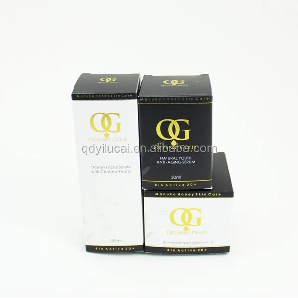 Yilucai Custom Logo Gold Stamping Luxury Cosmetic Paper Box Packaging