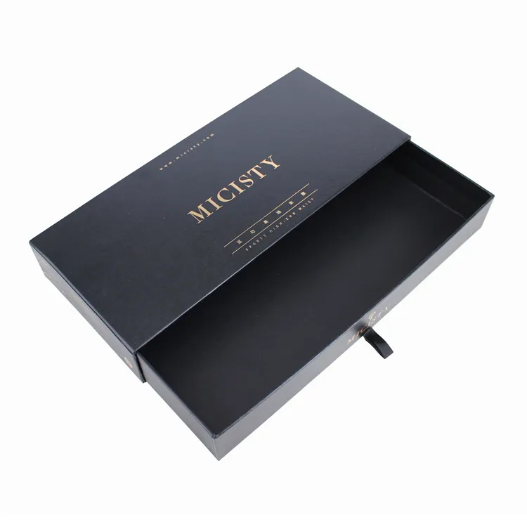 Yilucai Custom Logo Printed Black Drawer Sliding Underwear Box Bra Packaging Box
