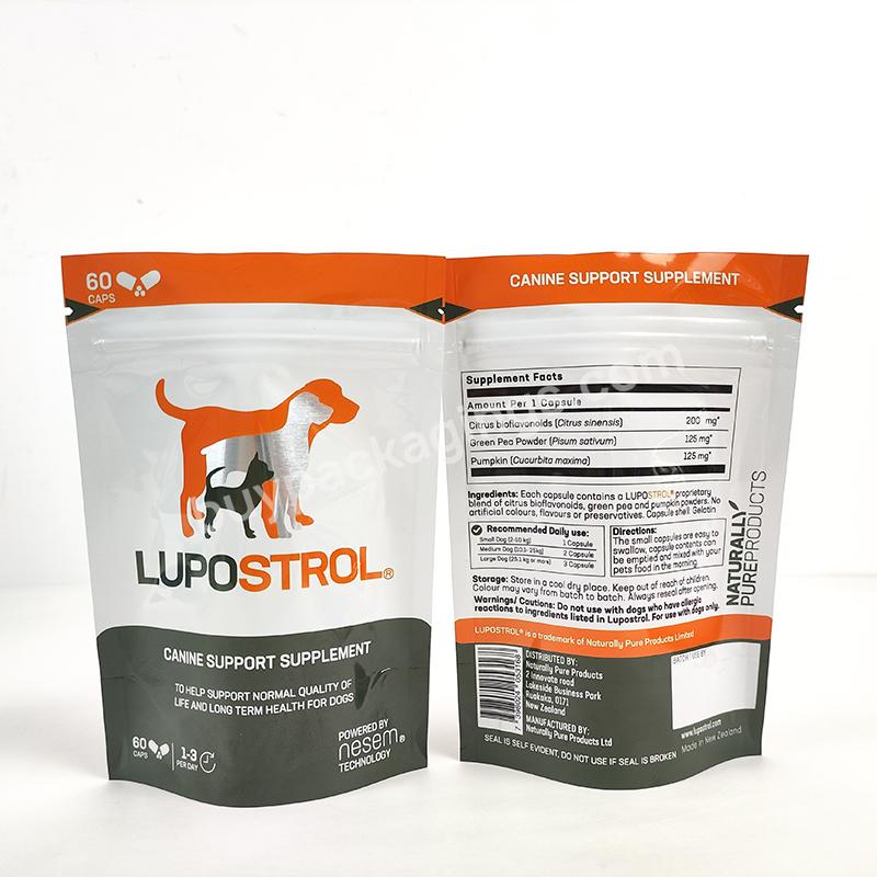 Zipper Pet Packaging For Dog Food Pet Food Plastic Bags Customized Aluminum Foil Stand Up Pet Dog Food Bag