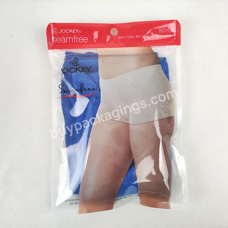 Zipper Top Garment Clothes Three Side Seal Pouches Custom Clothing Packaging Bags With Clear Window Custom Plastic Bags