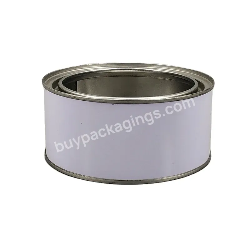 0.11 Liter Tin Packaging Plain Silver Top White Set Oem Customized Logo Time Type Round Empty Iron Can For Candle