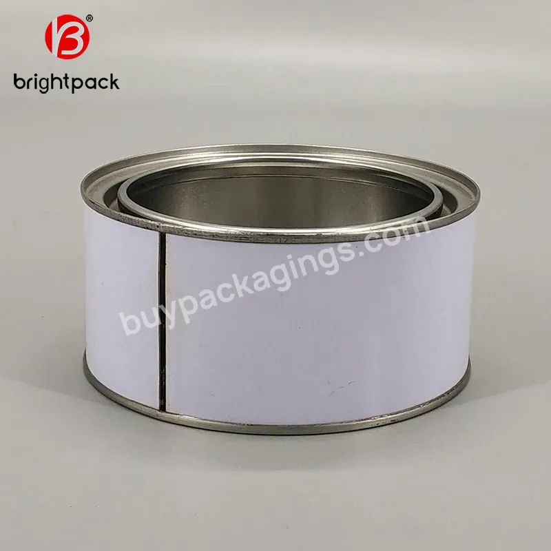 0.11 Liter Tin Packaging Plain Silver Top White Set Oem Customized Logo Time Type Round Empty Iron Can For Candle