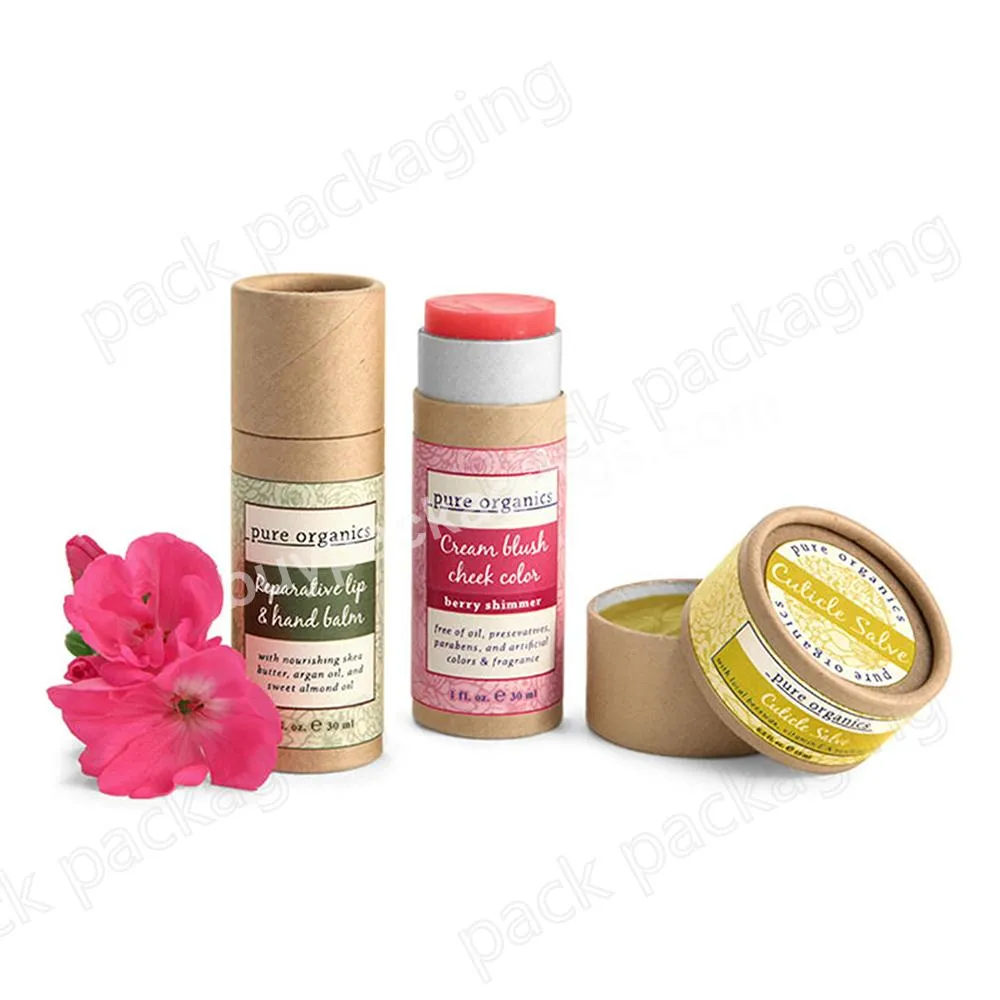 0.3oz 0.5oz 1 oz 1.5oz 2oz Eco Friendly Kraft Paper Cardboard Push up Paper Tube for Lip Balm  Deodorant Tubes Wholesale