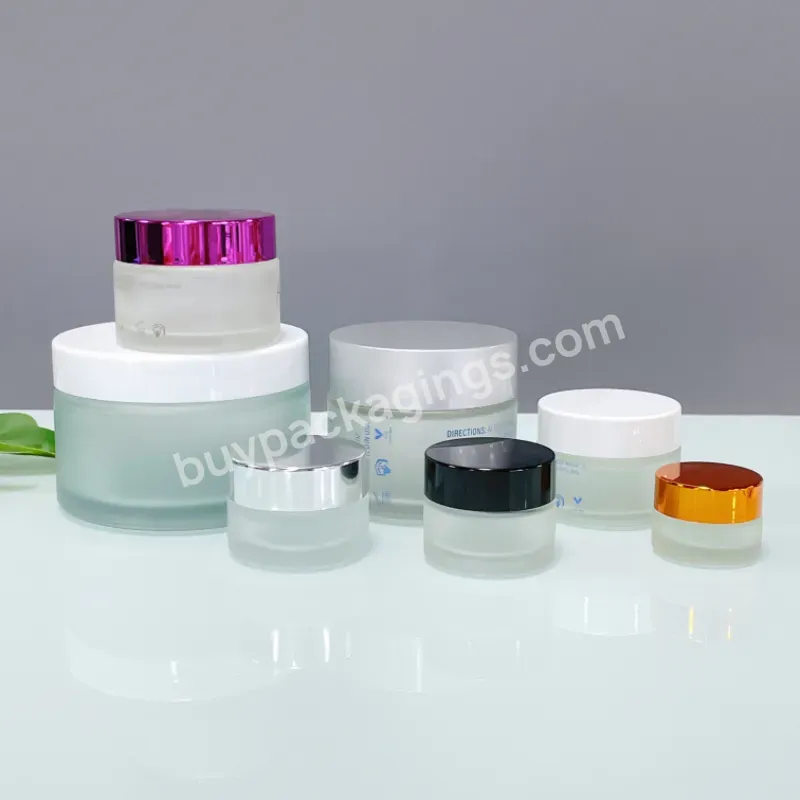 0.5oz 1oz 2oz 4oz 8oz Luxury Cosmetic Packaging Empty Oem Cosmetic Containers Frosted Cosmetic Glass Jar With Gold Lid