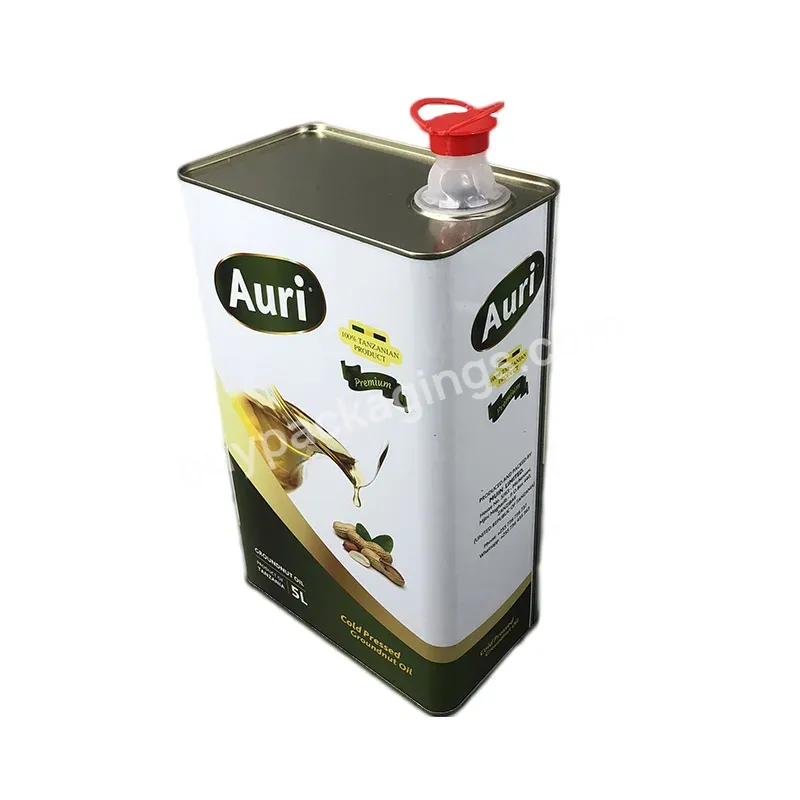 1 Gallon Empty Tin Can F-style 4l Olive Oil Packaging Metal Can For Cooking Oil Wholesale