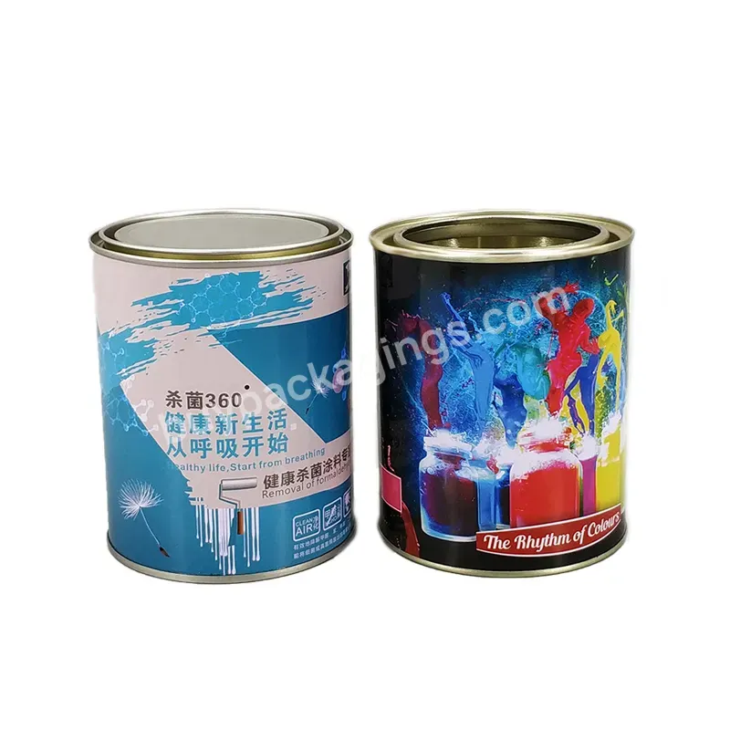 1 Gallon Round Metal Cans 4 Liter Metal Paint Tin Can With Lid For Adhesive