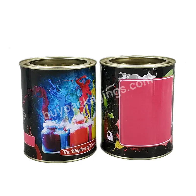 1 Gallon Round Metal Cans 4 Liter Metal Paint Tin Can With Lid For Adhesive