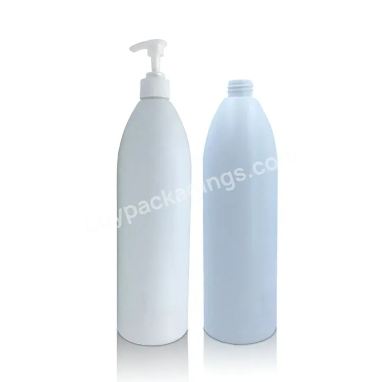 1 Liter 1000ml Empty Hdpe White Plastic Shampoo Bottle With Pump