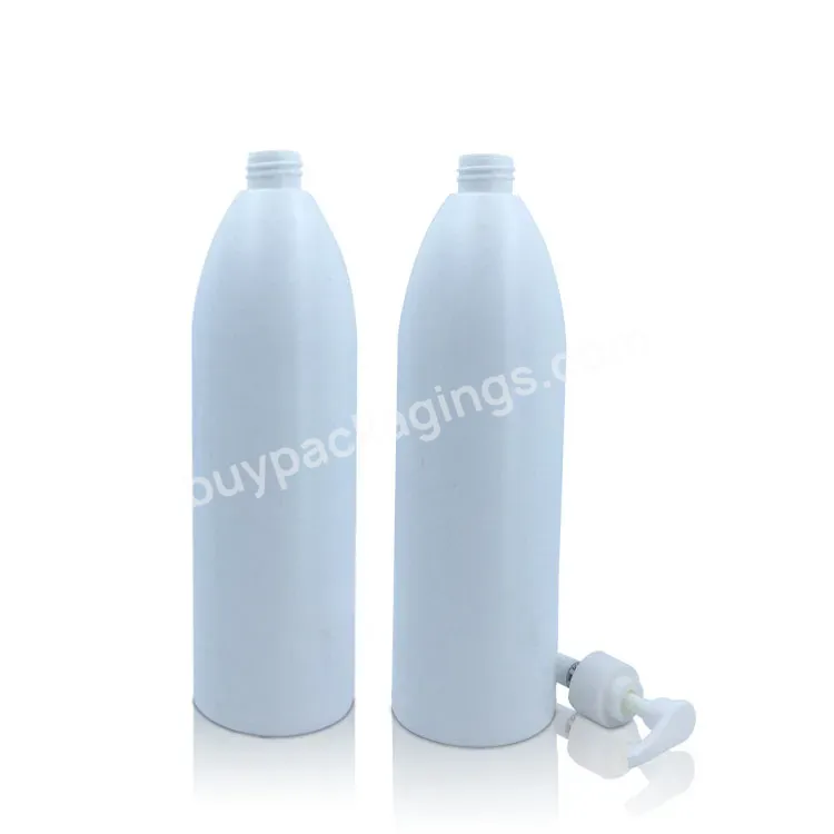 1 Liter 1000ml Empty Hdpe White Plastic Shampoo Bottle With Pump