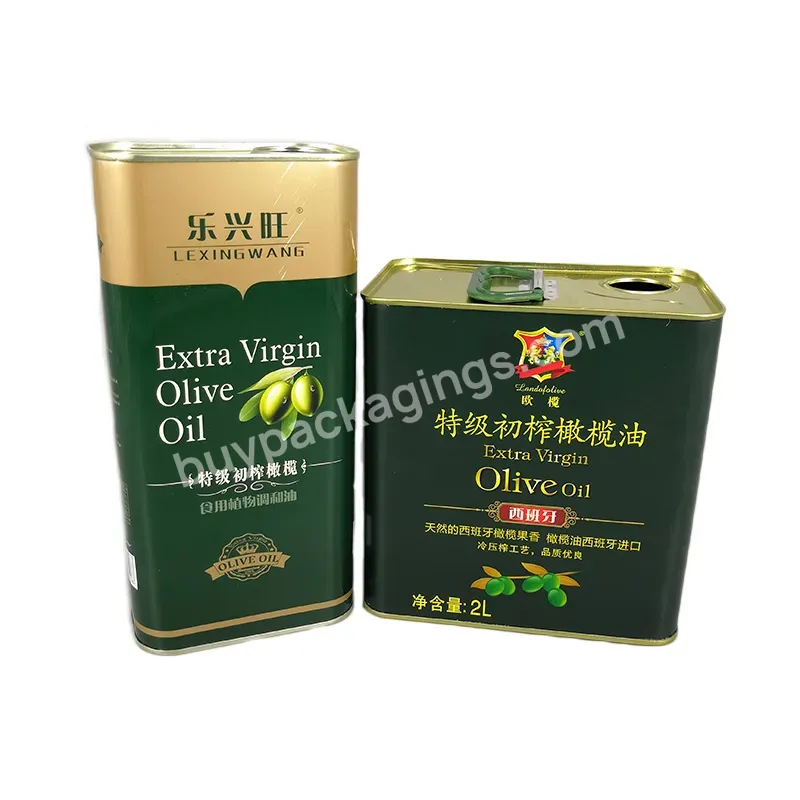 1 Liter 3l Olive Oil Metal Tin Cans Size Square Cooking Oil For Canola Oil Packaging