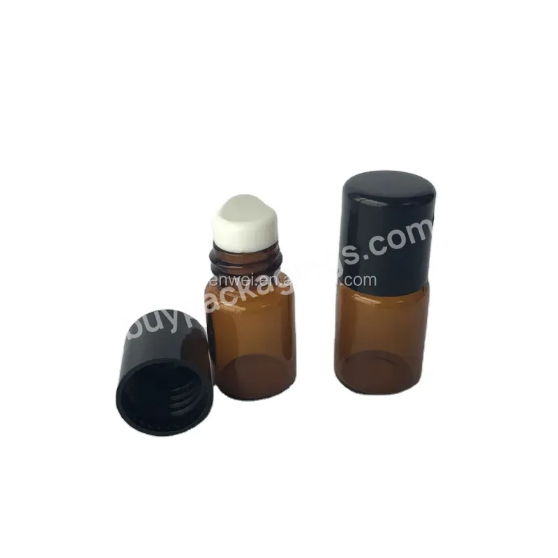 1 Ml 2 Ml 3 Ml 5 Ml Roll On Perfume Glass Bottle With Metal Ball Black Lids