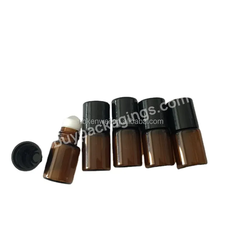 1 Ml 2 Ml 3 Ml 5 Ml Roll On Perfume Glass Bottle With Metal Ball Black Lids