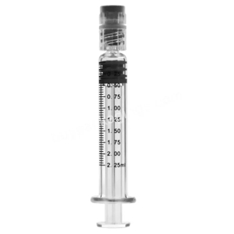 1 Ml 2.25ml Borosilicate Glass Luer Lock Prefilled Syringe Anti-leak Luer Lock Heat Resistant Accurate Measuring Syringe For Lab