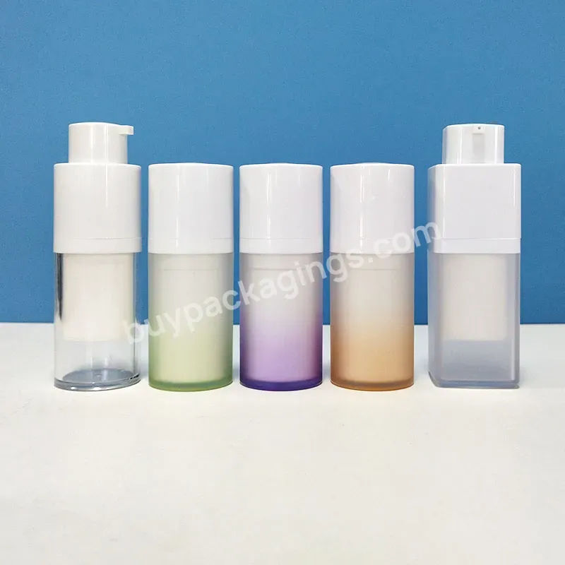 1 Oz 15 Ml 15ml 30ml 50ml 50 Ml Customized Gradient Frosted Cosmetic Cream Round Twist Serum Rotate Airless Lotion Pump Bottle