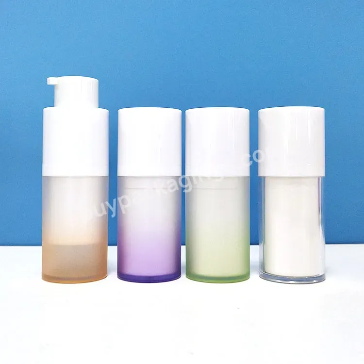 1 Oz 15 Ml 15ml 30ml 50ml 50 Ml Customized Gradient Frosted Cosmetic Cream Round Twist Serum Rotate Airless Lotion Pump Bottle