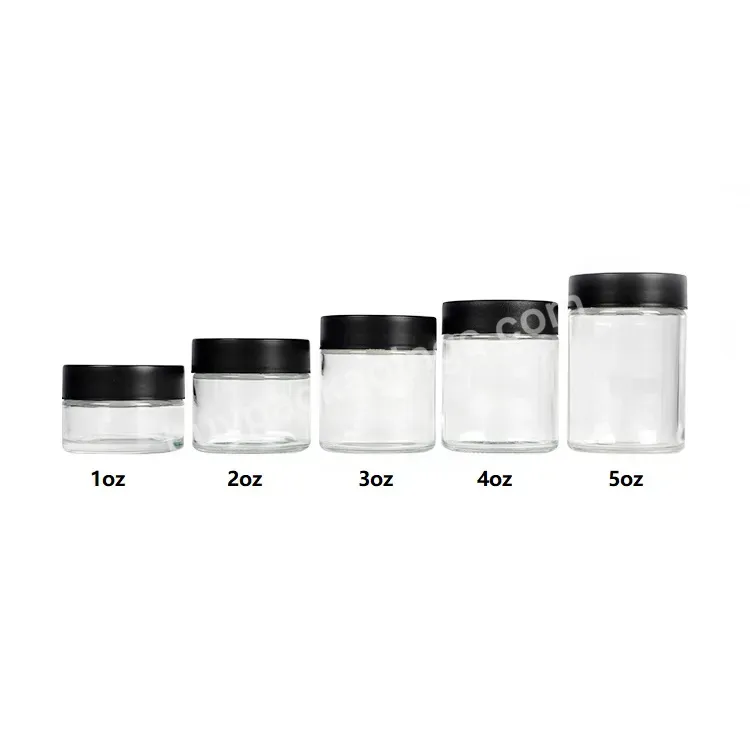 1 Oz 2 Oz 3 Oz 4 Oz 5 Oz Straight Sided Child Resistant Proof Glass Jar