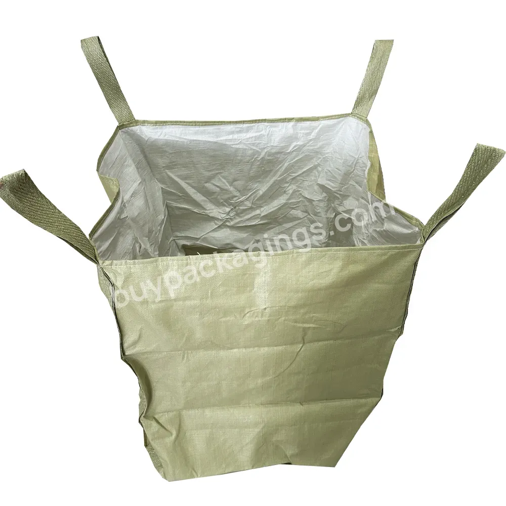 1 Ton Pp Bulk Sack Bags Plastic Cover Big Waterproof Container Jumbo Bag For Grain Agriculture