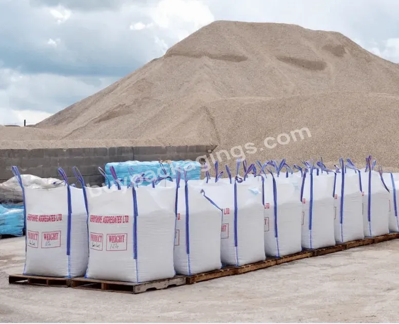 1 Ton Woven Pallet Fine Dry Salt Fibc Packing 50gm 55gm Sling Jumbo Bulk Bag For Cement