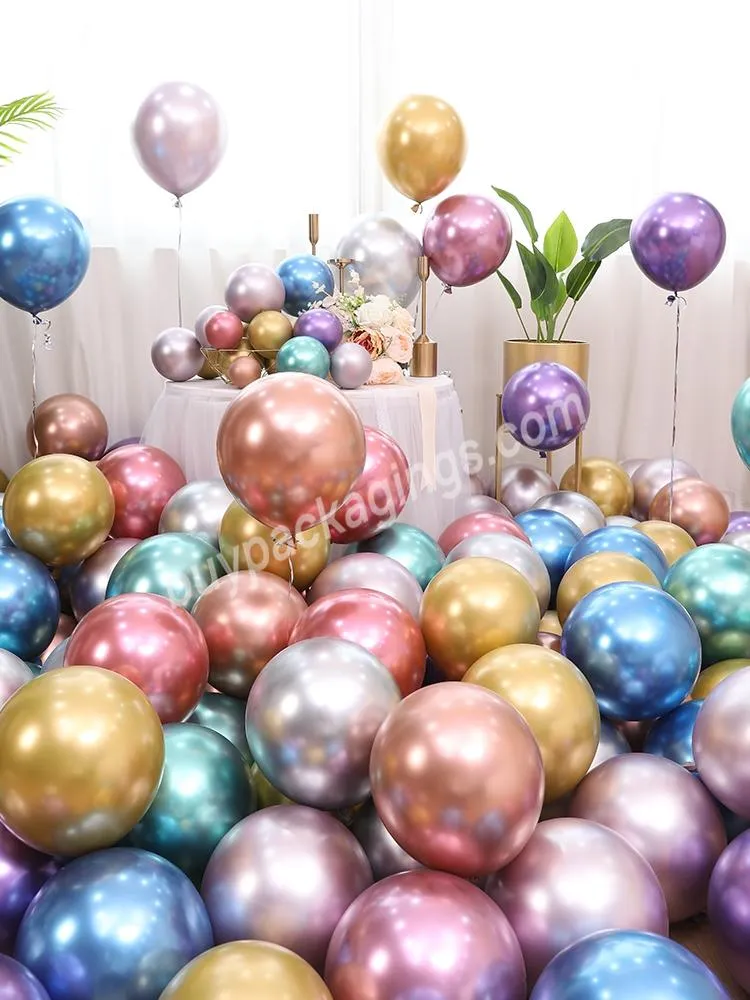 10 \12\ metal balloon wedding birthday party venue opening ceremony decoration chrome latex balloon