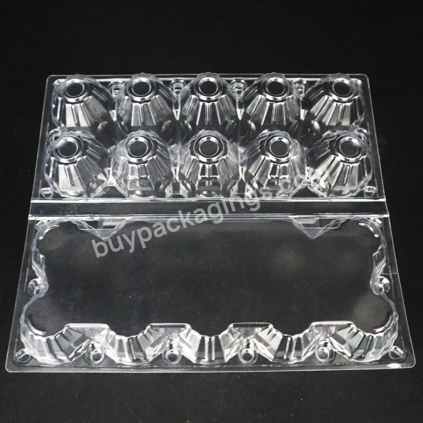 10 Holes Pvc Pet Transparent Rectangular Plastic Blister Egg Carton Tray Packaging Quail Egg