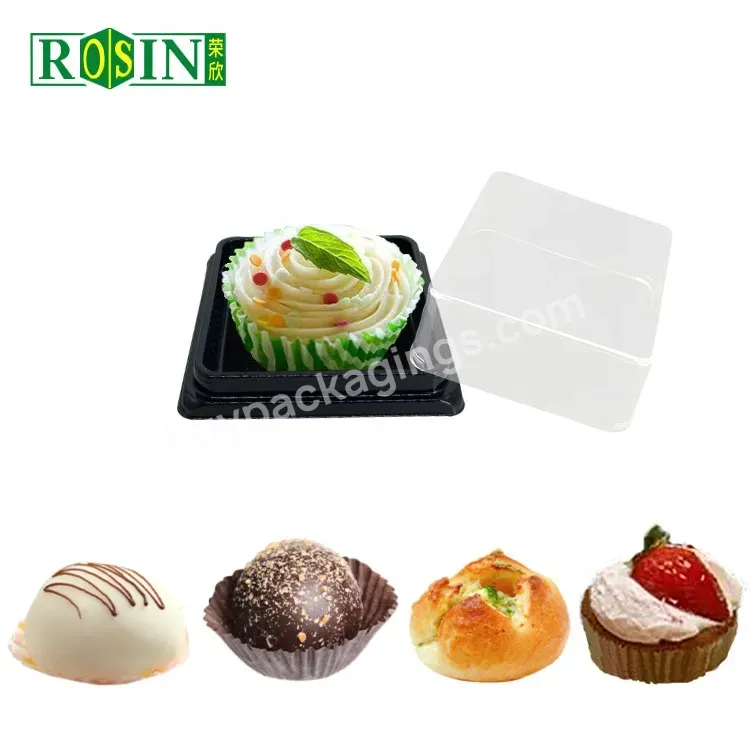 10 Inch Disposable Square Transparent Plastic Cake Packaging Box For Mousse Cake