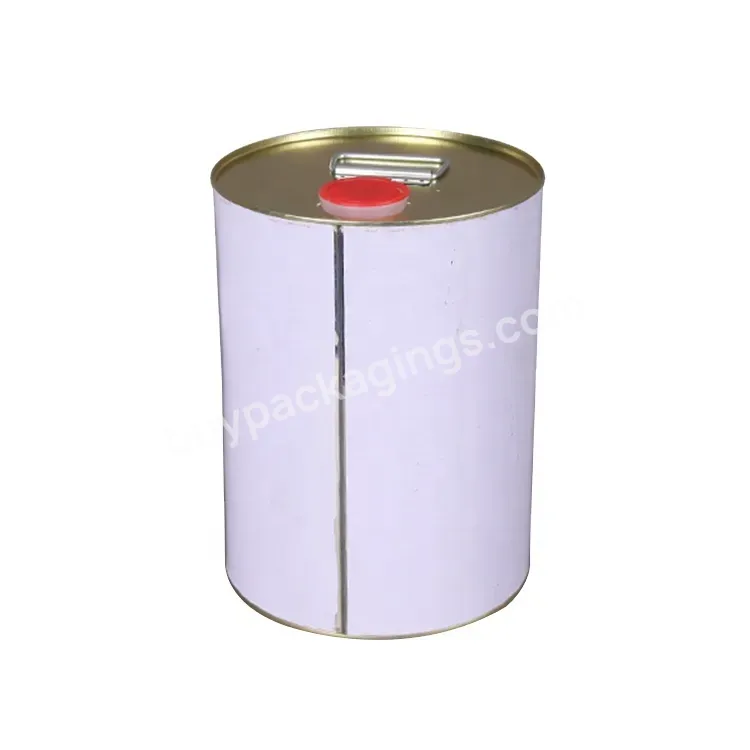 10 Liter Round Tin Can Metal Barrel With Squeeze Spout