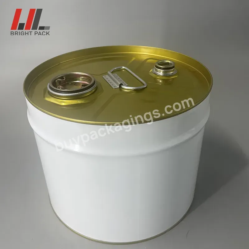10 Litre Round Metal Bucket Tinplate Can Drum Metal Lid For Paint Motor Oil Plain Color Design