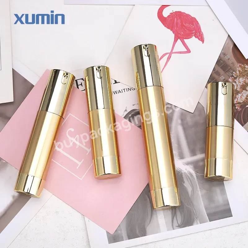 10 Ml 15ml 20ml 30ml Plastic Airless Pump Bottle 10ml Matte Gold Pump Bottle For Lotion Bottles With Gold Pump