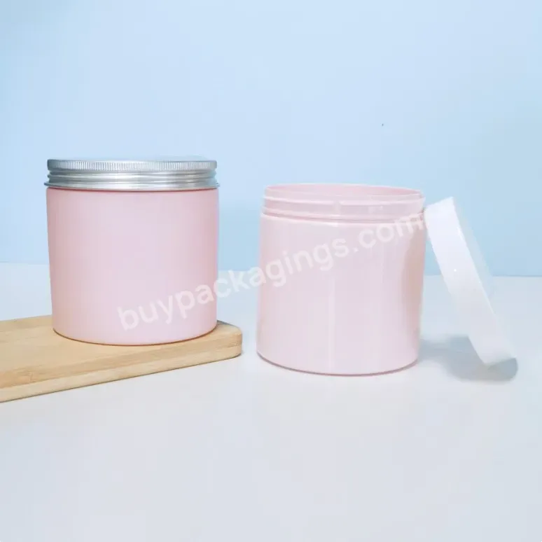 100 120 150 200 250g Pet Plastic Jars Pink Face Cream Container Body Butter Pot Cosmetic Cream Jars Packaging With Gold Lid