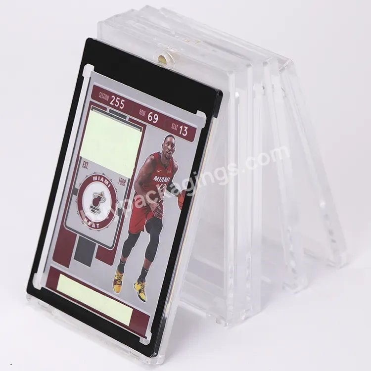 100 130 Pt Customized Plastic Clear Case Holder Display Stand Sports Trading Card Slab Magnetic Case One Touch Magnetic Case