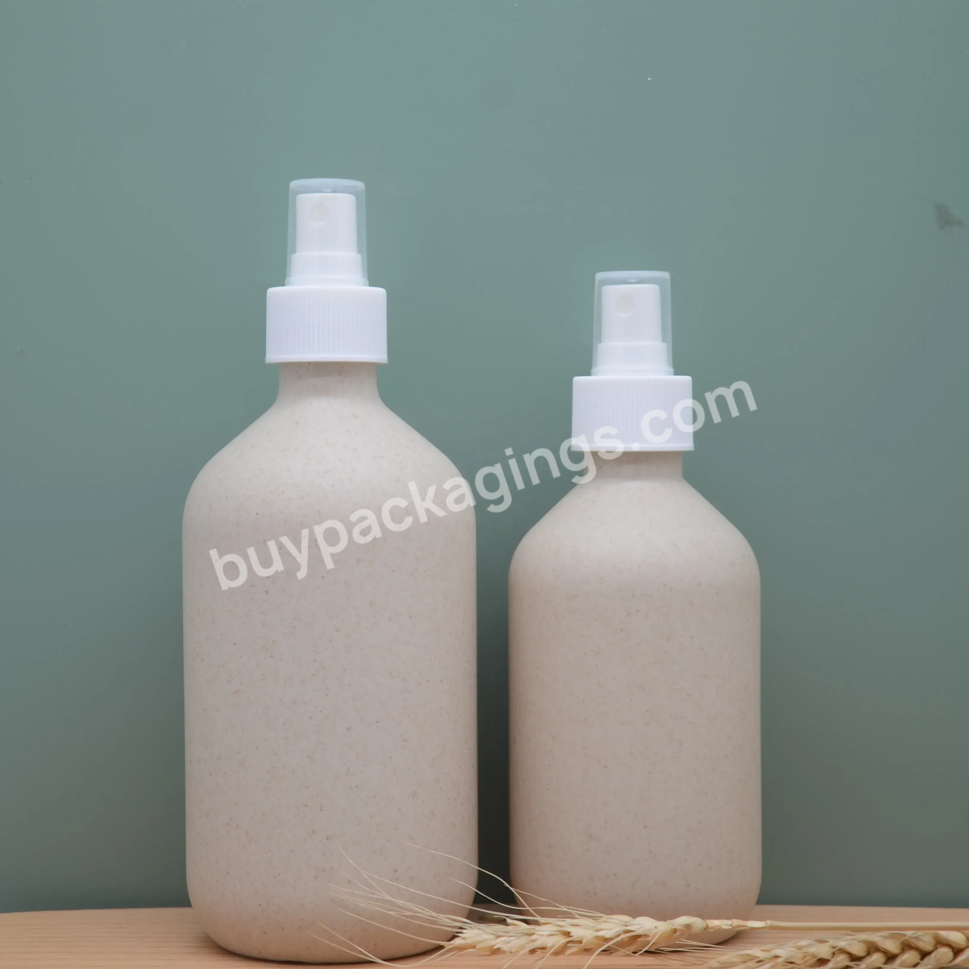 100% Biodegradable Bottle Wheat Straw Plastic Spray Bottle For Cosmetic Packaging