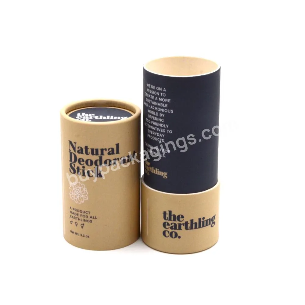 100% Biodegradable Deodorant Paper Tube Cosmetic Packaging Push up Kraft Lip Balm Paper Tube