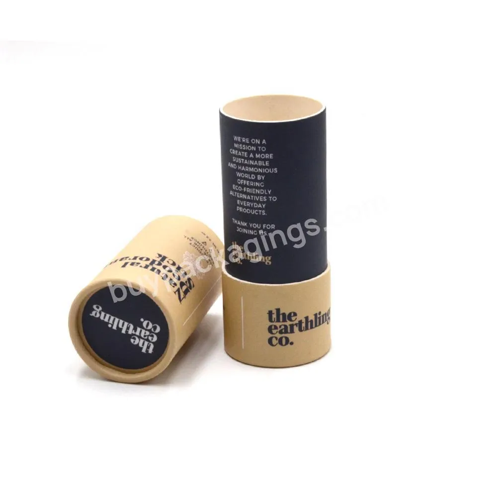 100% Biodegradable Deodorant Paper Tube Cosmetic Packaging Push up Kraft Lip Balm Paper Tube