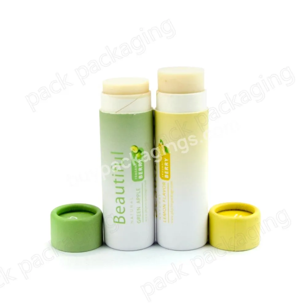 100% Biodegradable Empty 2oz push up paper tube for Lip Balm packing container