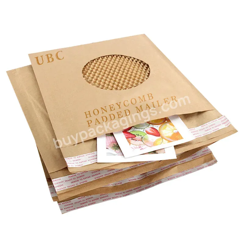 100% Biodegradable Kraft Honeycomb Mailer Custom Logo Design Paper Bubble Envelopes Mailers Padded Shipping For Documents Cd