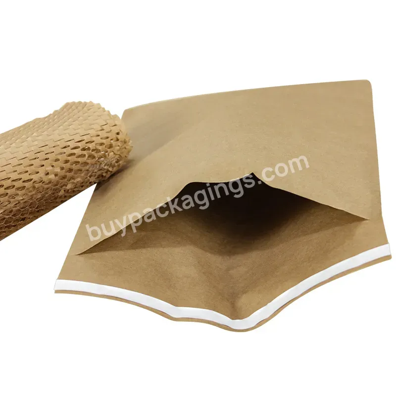 100% Biodegradable Mailer Mailing Bags Padded Paper Cushion Honeycomb Kraft Paper Bag