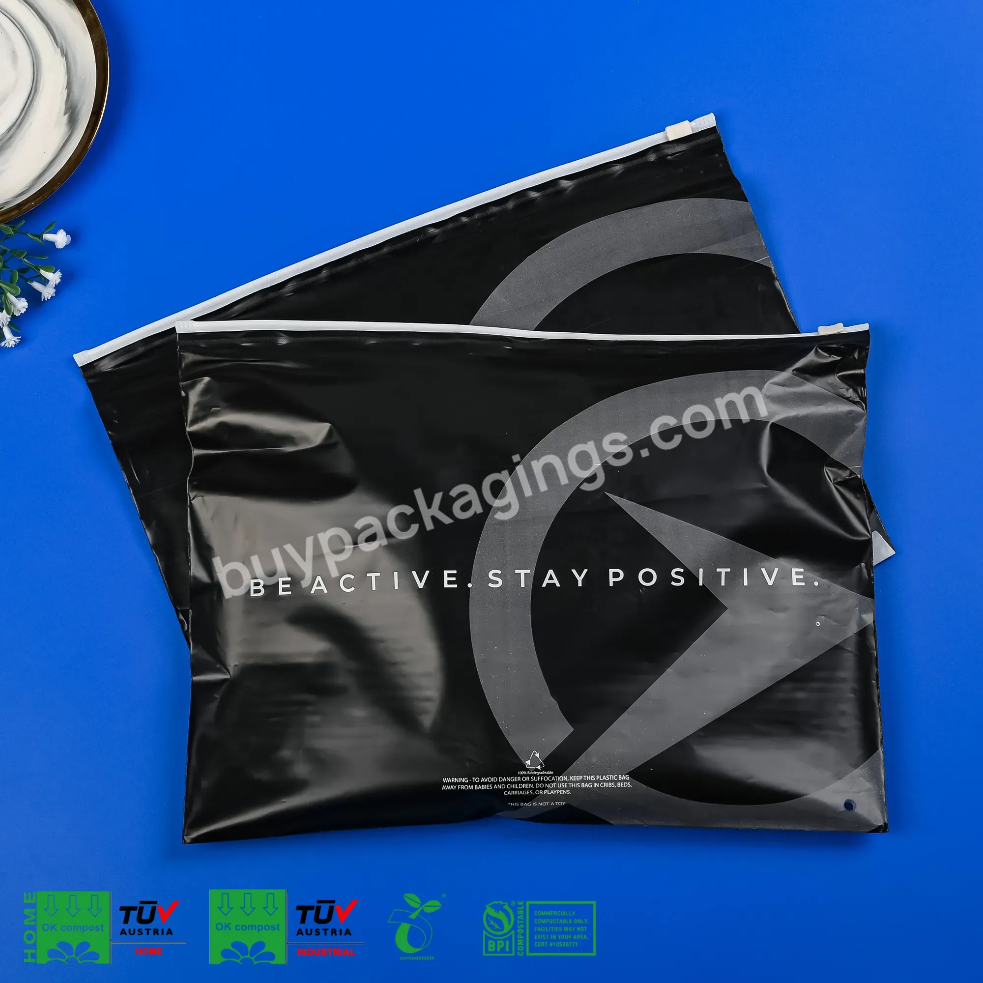 100% Biodegradable Personalized Logo Branded Printed Custom Zipper Bags