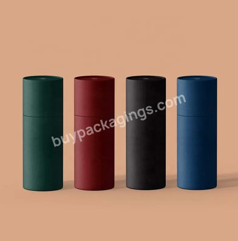 100% Biodegradable Pulp Cosmetic Cardboard Cylinder Box Round Paper Tube Packaging