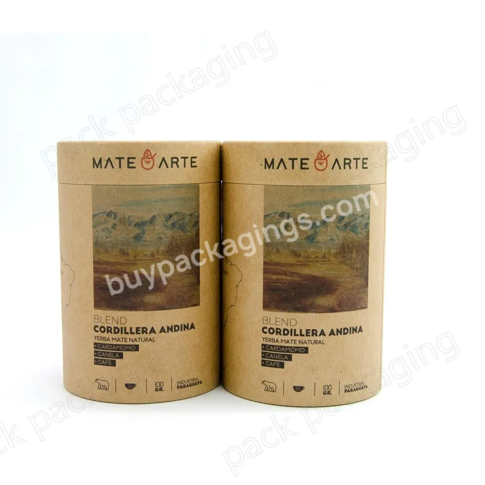 100% biodegradable wholesale Printed Logo hot sale food grade coffee  tea  food powder paper tube