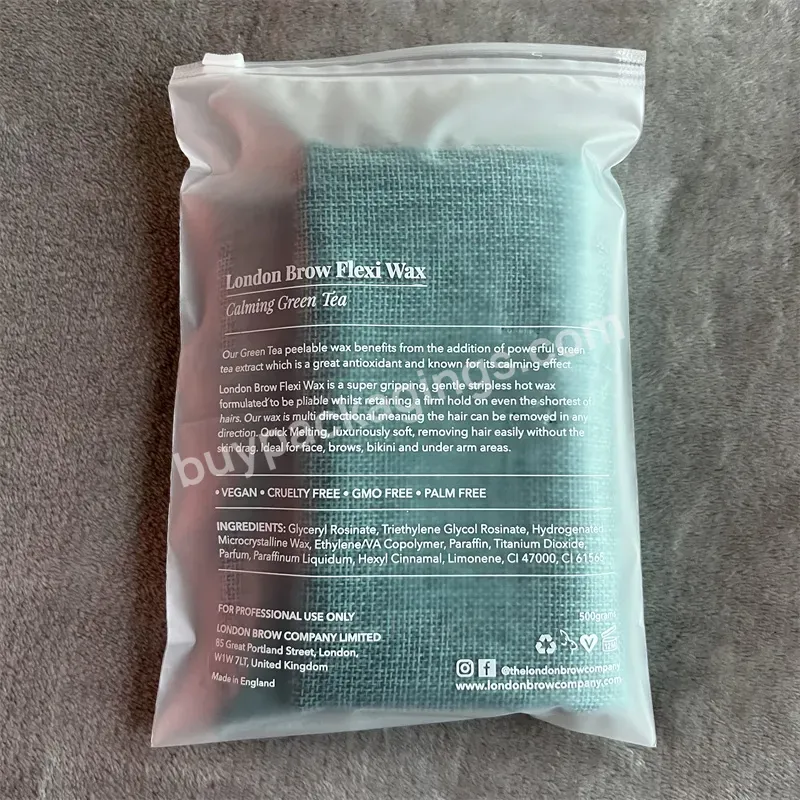 100% Compostable Biodegradable Medium Plastic Frosted Zipper Bag For T-shirt Short Sleeve Packaging