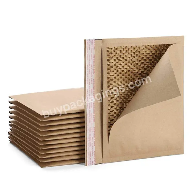100% Compostable Honeycomb Cushion Kraft Paper Corrugated Mailer Padded Shipping Mailing Bags Compostable Kraft Bubble Envelopes