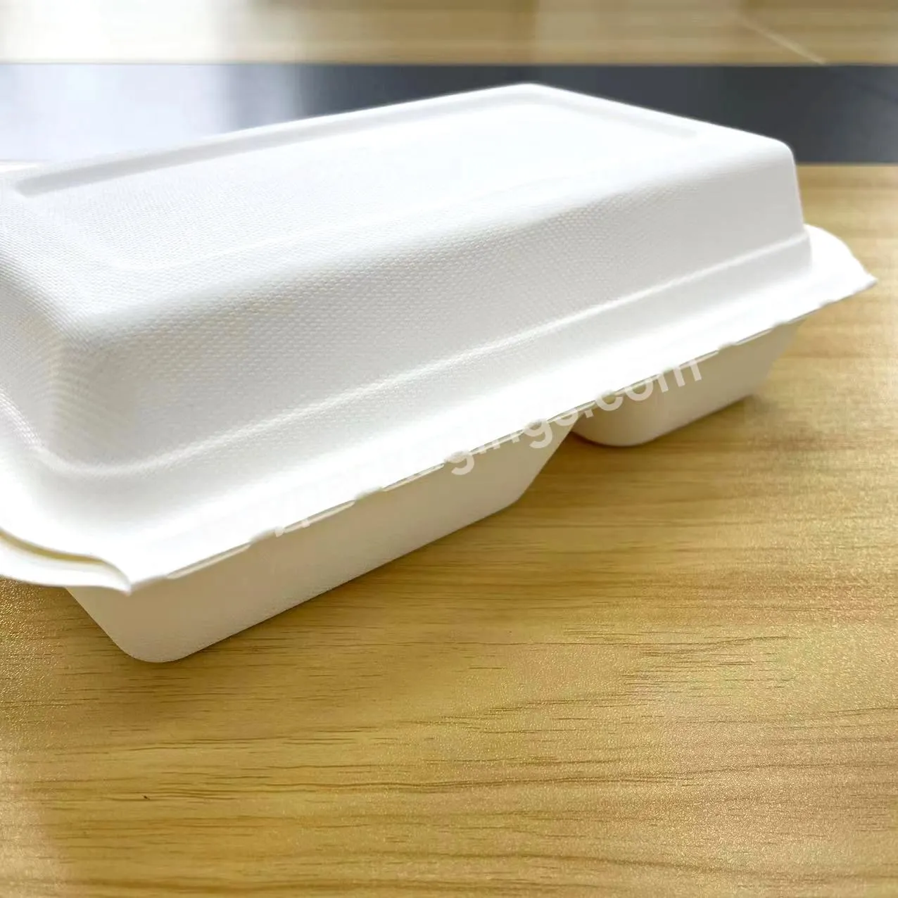 100% Compostable White Bagasse 9"x6" Paper Takeout 2 Compartment Food Clamshell Lunch Container Box - Buy Clamshell Lunch Box,Clamshell Paper Food Container,100% Compostable Clamshell Take Out Food Container.