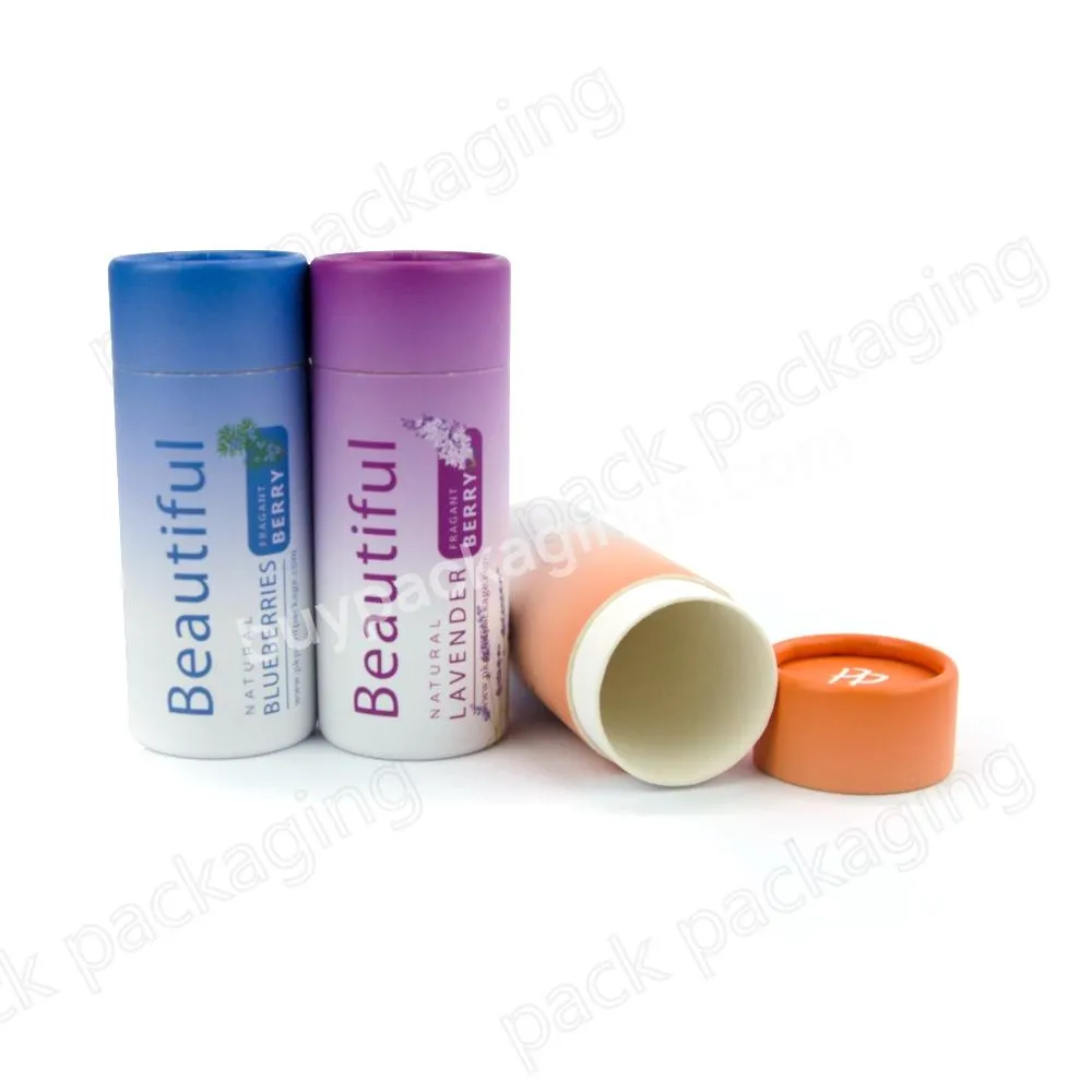 100% eco friendly White Cardboard packaging lip balm Push up Tube for body balm packaging