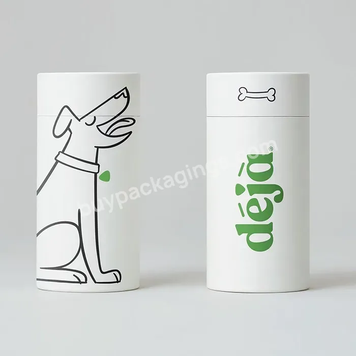 100% Free Plastic Creative Round Pet Treats Snack Packaging Box Dog Food Paper Tube Box With Hole