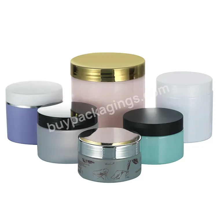 100 Ml 200 Ml Empty Wax Pot Amber White Black Pink Clear Pet 8oz Custom Plastic Jar With Colorful Lid 250 Ml