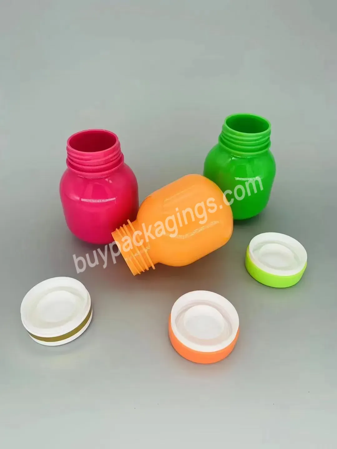 100 Ml Customized Colorful Plastic Pet Bottle Vitamin Container Food Grade Capsule Packaging Bottle