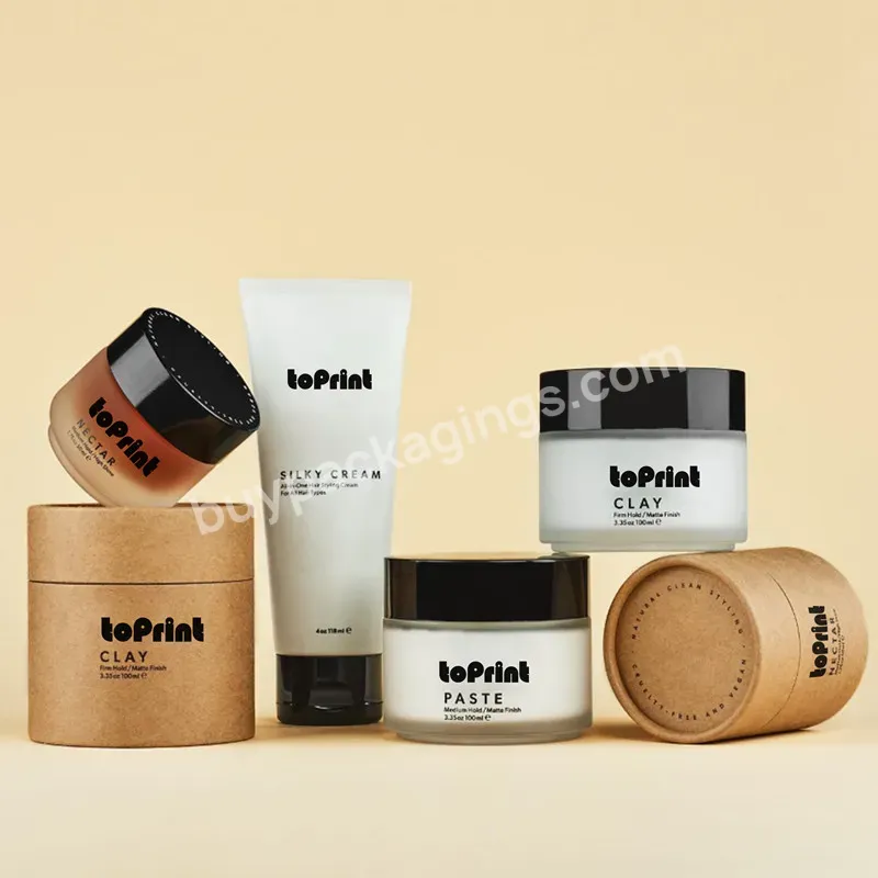100% No Plastic Skincare Bottle Set Box Packaging Custom Design Templates Printed Perfume Packaging Box Paper Tube Cylinder