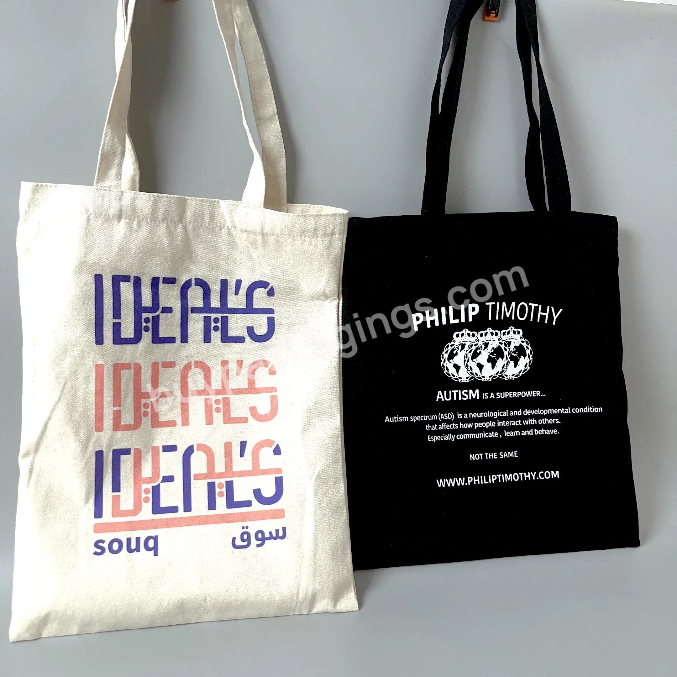 100% Recyclable Custom Custom Logo Size Printed Pure Cotton Tote Bag